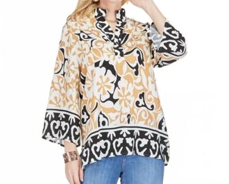 Jade Yoga The Isla Ethnic Border Tunic In Tan