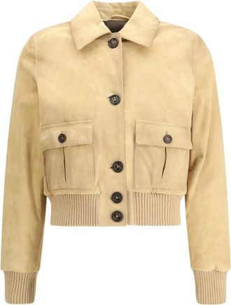 Valstar ino Su&egrave;de Jas - Dames - Bomber jackets - Beige - M - Su&egrave;de - Jassen