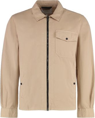 Woolrich Gabardine Overshirt - Heren - Zomerjassen - Beige - S - Katoen - Jassen