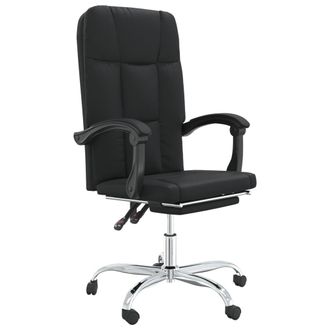 vidaXL Silla De Oficina Reclinable Cuero Sint&eacute;tico Negro Vidaxl