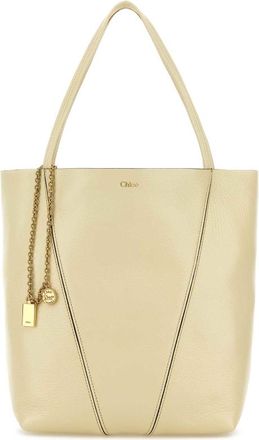 Chlo&eacute; Pastel Yellow Leather Spin Shopping Bag