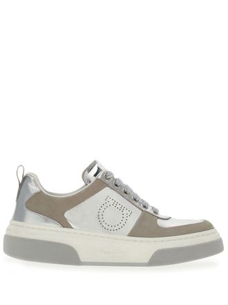 Ferragamo Gancini leather sneakers - Grey