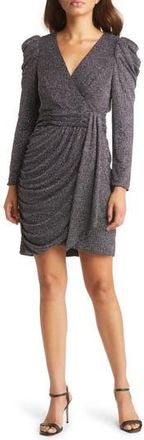 Eliza J Metallic Long Sleeve Cocktail Dress in Silver at Nordstrom Rack, Size 18 (Similar To 14W)