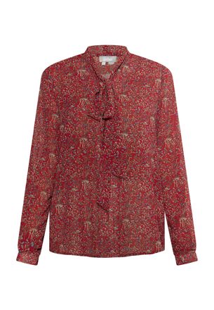 Usha sjaal blouse Dames Rood Veelkleurig