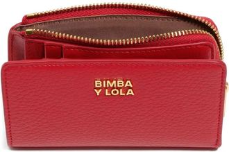 Bimba & Lola logo-plaque zip leather wallet - women - Polyester/Polyurethane/Calf Leather - One Size - Red