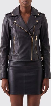 Michael Kors Giacca biker slim fit in pelle dagnello con borchie