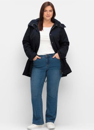 Sheego Bootcut-Jeans SHEEGO, Damen, Gr. 40, Normalgr&ouml;ssen, blau (blau denim), 99% Baumwolle, 1% Elasthan, unifarben, lang, Jeans Bootcut-Jeans