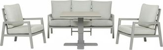 ED&Egrave;N JARD&Iacute; Conjunto de mesa y sillas de exterior mesa elevable color Gris tierra