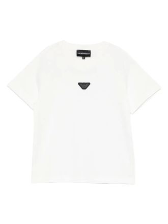 Emporio Armani logo-appliqu&eacute; T-shirt - kids - Cotton - 16 yrs - White