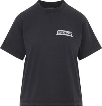 Balenciaga Black Crewneck Logo T-Shirt