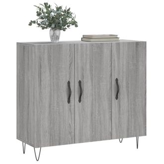 Berkfield Home Sideboard Grey Sonoma 90x34x80 cm Engineered Wood | Size: 90 x 34 x 80 cm