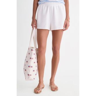 Vineyard Vines Kids Garment Dyed Cotton Sweat Shorts in White Cap at Nordstrom, Size Large