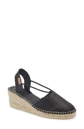 Toni Pons Telma Espadrille Wedge in Negre at Nordstrom, Size 7-7.5Us