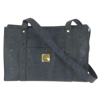 MCM Pre-owned Tote Bags, female, Black, Size: ONE SIZE Pre-owned Visetos Nylon Shoulder Tote Bag