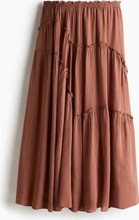 H&M Langer Stufenjupe - Orange