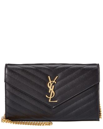 Saint Laurent Monogram Matelasse Leather Wallet On Chain