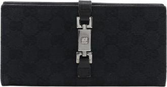 Gucci Pre-owned Wallets, female, Black, Size: ONE SIZE Pre-owned Vintage Canvas Wallet