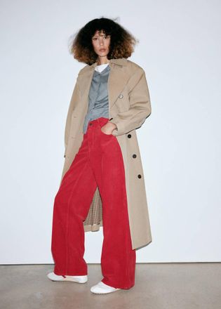 Mango Jeans velluto a coste dritti rosso - Donna - 36 - MANGO