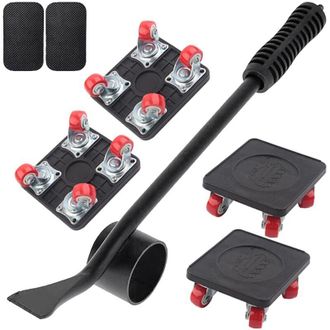 OEM Juego De 5 Herramientas Para Mover Y Levantar Muebles De Alta Resistencia Con 4 Ruedas De Doble Cojinete Y Rotaci&oacute;n De 360 Grados, Capacidad De 400 Kg