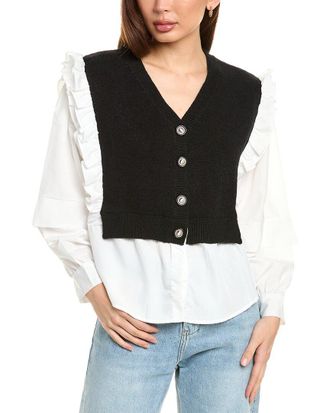 Gracia Spliced Twofer Sweater