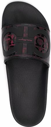 Ferragamo Ferragamo Groove Logo-Embossed Sliders