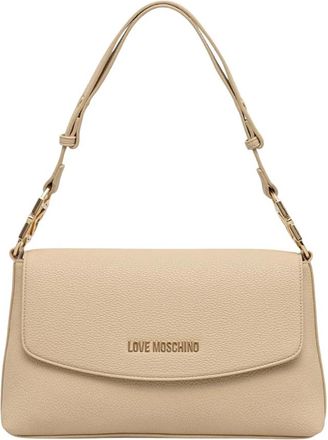 Love Moschino Quilted Logo Crossbody Bag - Dames - Schoudertassen - Beige - ONE Size - Tassen