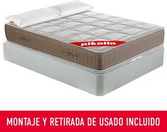 Pikolin Colch&oacute;n y Canap&eacute;, Muelles ensacados y Visco, Blanco, 135x190