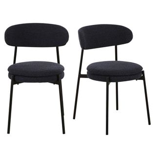 Maisons du monde Set de 2 sillas profesionales gris azul oscuro