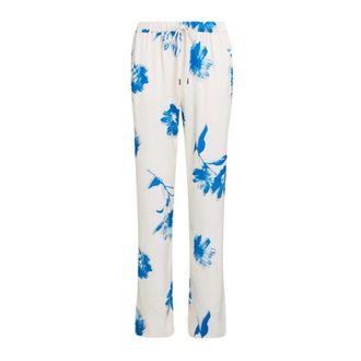 Calvin Klein Glanzende satijnen pyjamabroek - Dames - Straight fit broeken - Beige - 2XS - Satijn - Broeken