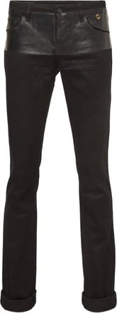 Gucci Pantaloni con bordo in pelle - Nero