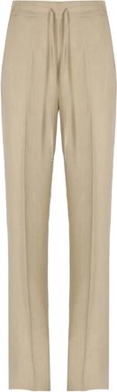 Antonelli Selena Broek met Trekkoord - Dames - Wijde Broeken - Beige - XS - Linnen - Broeken