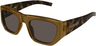 Saint Laurent Modieuze Zonnebril SL 740 - Heren - Zonnebrillen - Bruin - 52 MM - Accessoires