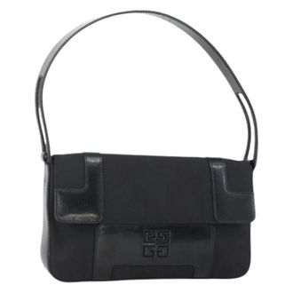 Givenchy Pre-owned Shoulder Bags, female, Black, Size: ONE SIZE Pre-owned Canvas Shoulder Bag