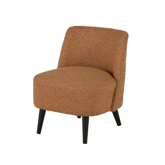 Maisons du monde Sill&oacute;n de tela rizada en color marr&oacute;n