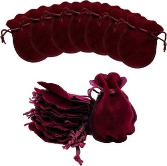 No Brand 8 - Bolsitas De Terciopelo - Almacenamiento De Joyas - Rojo - Peque&ntilde;o Obsequio - Protecci&oacute;n Contra Ara&ntilde;azos - Apto Para Joyas - Rojo - 50 Unidades