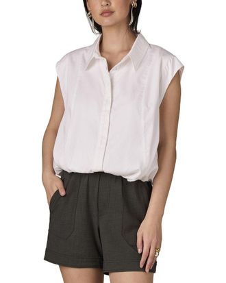 Wit & Wisdom Wit & Wisdom Extended Shoulder Cap Sleeve Collared Shirt