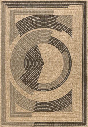 Nazar Rugs Alfombra interior/exterior efecto yute dibujo abstracto negro 200x290