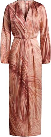 Kiton Zijden Satijnen Jurk met Open Rug - Dames - Avondkleed - Roze - S - Satijn - Kleedjes