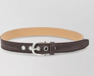 Our Legacy denim leather belt adjustable length eyelets