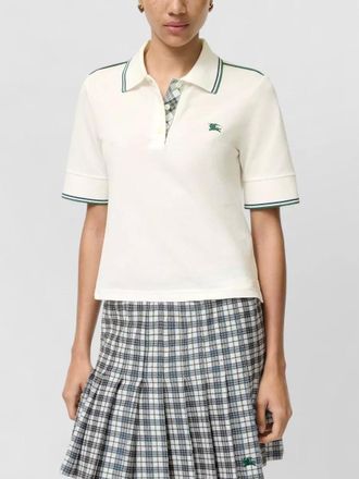 Burberry cotton piqu&eacute; slim-fit cropped polo shirt