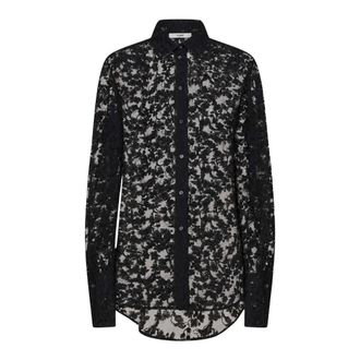 Fendi Peonia Kant Blouse - Dames - Blouses & Shirts - Zwart - Maat: M Katoen