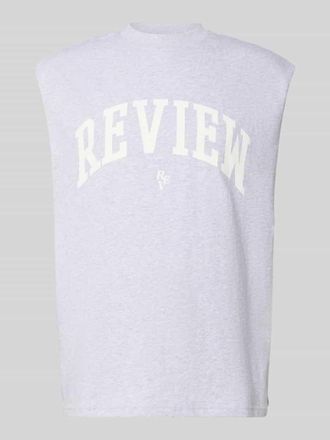 Review Tanktop mit Logo-Print in Hellgrau Melange, Gr&ouml;&szlig;e XXL