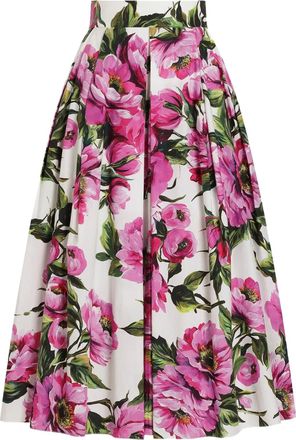 Dolce & Gabbana Gonna midi con stampa - Bianco