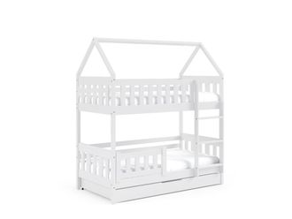 AKL FURNITURE Cama infantil pino blanco 80x160