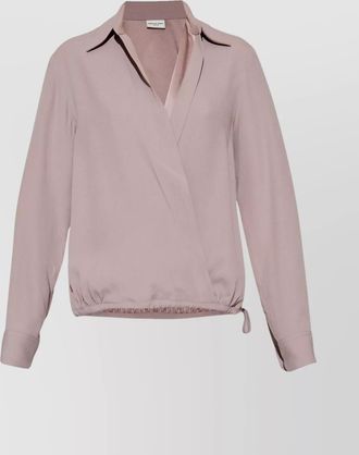 Dries Van Noten wrap style v-neck shirt collar