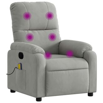 vidaXL Vidaxl - Sill&oacute;n Reclinable De Masaje Tela De Microfibra Gris Claro