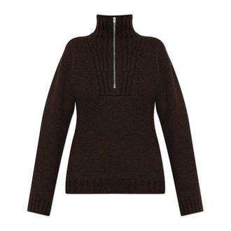 Jil Sander Turtlenecks, female, Brown, Size: XL Wool Sweater