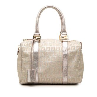 Fendi Pre-owned Fendi Small Zucchino Metallic Canvas Forever Bauletto Boston Bag Ladies D9QMXBEL6INLI886