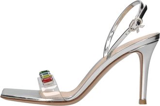 Gianvito Rossi Ribbon Candy 85 Plexitrasp - Dames - Sandalen met hakken - Grijs - 40 EU - Leer - Schoenen