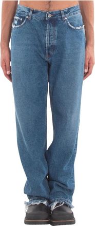 S&eacute;fr Frayed Cut Loose Jeans - Heren - Loose Fit Jeans - Blauw - W34 - Katoen - Jeans